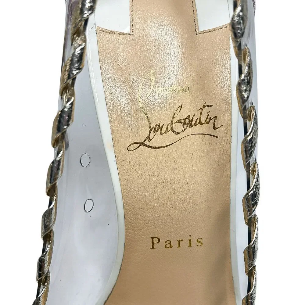 Christian Louboutin Lisabeth 100 Kyoto PVC Patent Pumps 39.5 Floral High Heels